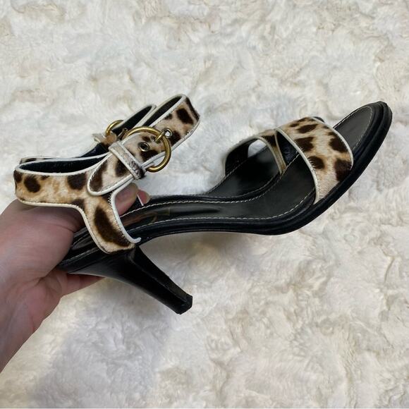 Yves Saint Laurent Ponyhair Animal Print Kitten Heel Sandals
Size 38.5 Leopard - Picture 6 of 14